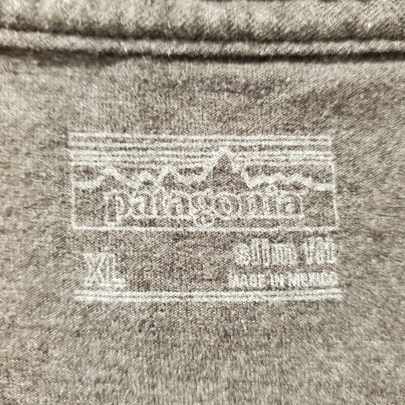 Patagonia Gray T-Shirt with Blue Tent Graphic - Picture 3 of 6